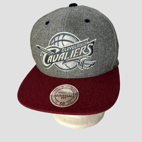 Mitchell & Ness NBA Cleveland Cavaliers Snapback Hat Cap Wool Blend Basketball - Picture 1 of 16